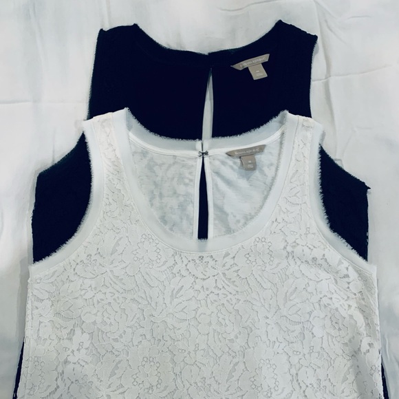 Tops - BANANA REPUBLIC, Lace Tops with Lining in Black & White